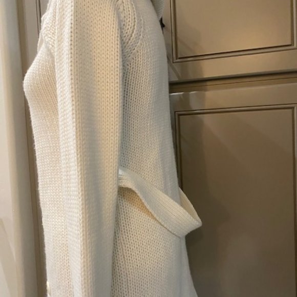 Zara Sweater White Belt Long M - Picture 10 of 15